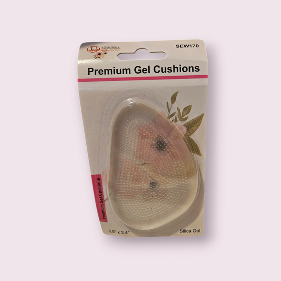 Women's Uniware Gel Cushions Shoe Inserts Pads 3.5"x2.4" Invisible - Picture 1 of 4